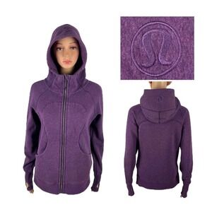 Vintage Lululemon Scuba Full Zip Hoodie Jacket size 10 workout Athletic Run Lulu